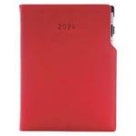 Kalendarz książkowy GEP z długopisem tygodniowy A4 2024 CZ/SK - czerwony
