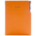 Kalendarz książkowy GEP z długopisem tygodniowy A4 2024 CZ/SK - pomarańczowy