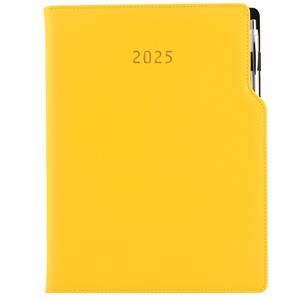 Kalendarz książkowy GEP z długopisem tygodniowy A4 2025 CZ/SK - żółty
