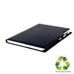 Kalendarz książkowy GEP z długopisem tygodniowy A4 2027 CZ/SK - czarny (czarne wnętrze) - skóra ekologiczna z recyklingu