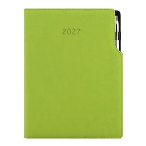 Kalendarz książkowy GEP z długopisem tygodniowy A4 2027 CZ/SK - jasnozielony