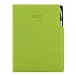 Kalendarz książkowy GEP z długopisem tygodniowy A4 2027 CZ/SK - jasnozielony