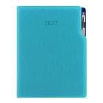 Kalendarz książkowy GEP z długopisem tygodniowy A4 2027 CZ/SK - turkusowy (niebieskie wnętrze)