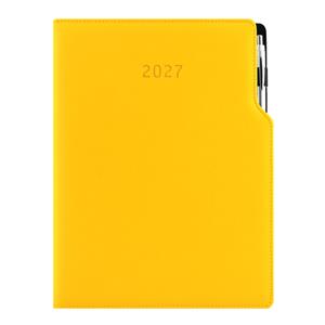 Kalendarz książkowy GEP z długopisem tygodniowy A4 2027 CZ/SK - żółty