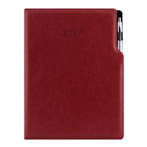 Kalendarz książkowy GEP z długopisem tygodniowy A4 2027 polski - bordowy