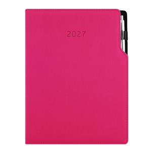 Kalendarz książkowy GEP z długopisem tygodniowy A4 2027 polski - różowy