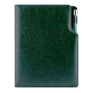 Kalendarz książkowy GEP z długopisem tygodniowy B5 2027 CZ/SK - zielony