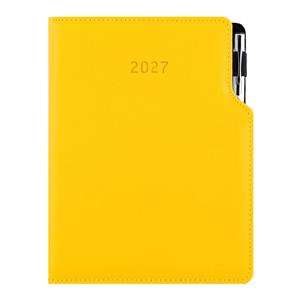 Kalendarz książkowy GEP z długopisem tygodniowy B5 2027 polski - żółty
