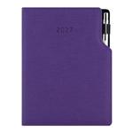 Kalendarz książkowy GEP z długopisem tygodniowy B6 2027 CZ/SK - fioletowy