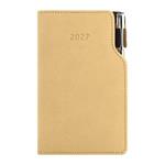 Kalendarz książkowy GEP z długopisem tygodniowy kieszonkowy 2027 czeski - beżowy