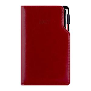 Kalendarz książkowy GEP z długopisem tygodniowy kieszonkowy 2027 czeski - bordowy