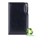 Kalendarz książkowy GEP z długopisem tygodniowy kieszonkowy 2027 czeski - czarny (czarne wnętrze) - skóra ekologiczna z