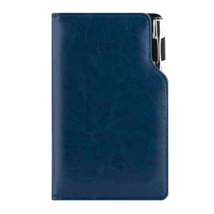 Kalendarz książkowy GEP z długopisem tygodniowy kieszonkowy 2027 czeski - granatowy