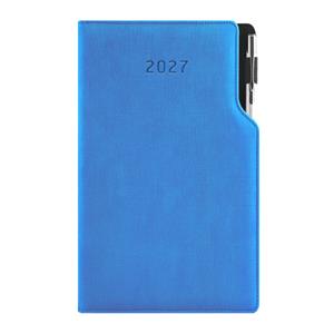 Kalendarz książkowy GEP z długopisem tygodniowy kieszonkowy 2027 czeski - niebieski