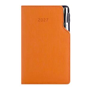 Kalendarz książkowy GEP z długopisem tygodniowy kieszonkowy 2027 czeski - pomarańczowy