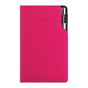 Kalendarz książkowy GEP z długopisem tygodniowy kieszonkowy 2027 czeski - różowy