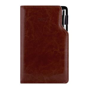 Kalendarz książkowy GEP z długopisem tygodniowy kieszonkowy 2027 polski - brązowy