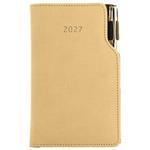 Kalendarz książkowy GEP z długopisem tygodniowy kieszonkowy 2027 słowacki?? - beżowy