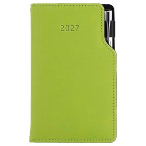Kalendarz książkowy GEP z długopisem tygodniowy kieszonkowy 2027 słowacki?? - jasnozielony