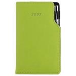 Kalendarz książkowy GEP z długopisem tygodniowy kieszonkowy 2027 słowacki?? - jasnozielony