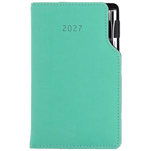 Kalendarz książkowy GEP z długopisem tygodniowy kieszonkowy 2027 słowacki?? - miętowy
