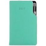 Kalendarz książkowy GEP z długopisem tygodniowy kieszonkowy 2027 słowacki?? - miętowy