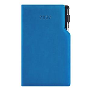 Kalendarz książkowy GEP z długopisem tygodniowy kieszonkowy 2027 słowacki?? - niebieski