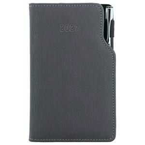 Kalendarz książkowy GEP z długopisem tygodniowy kieszonkowy 2027 słowacki?? - szary