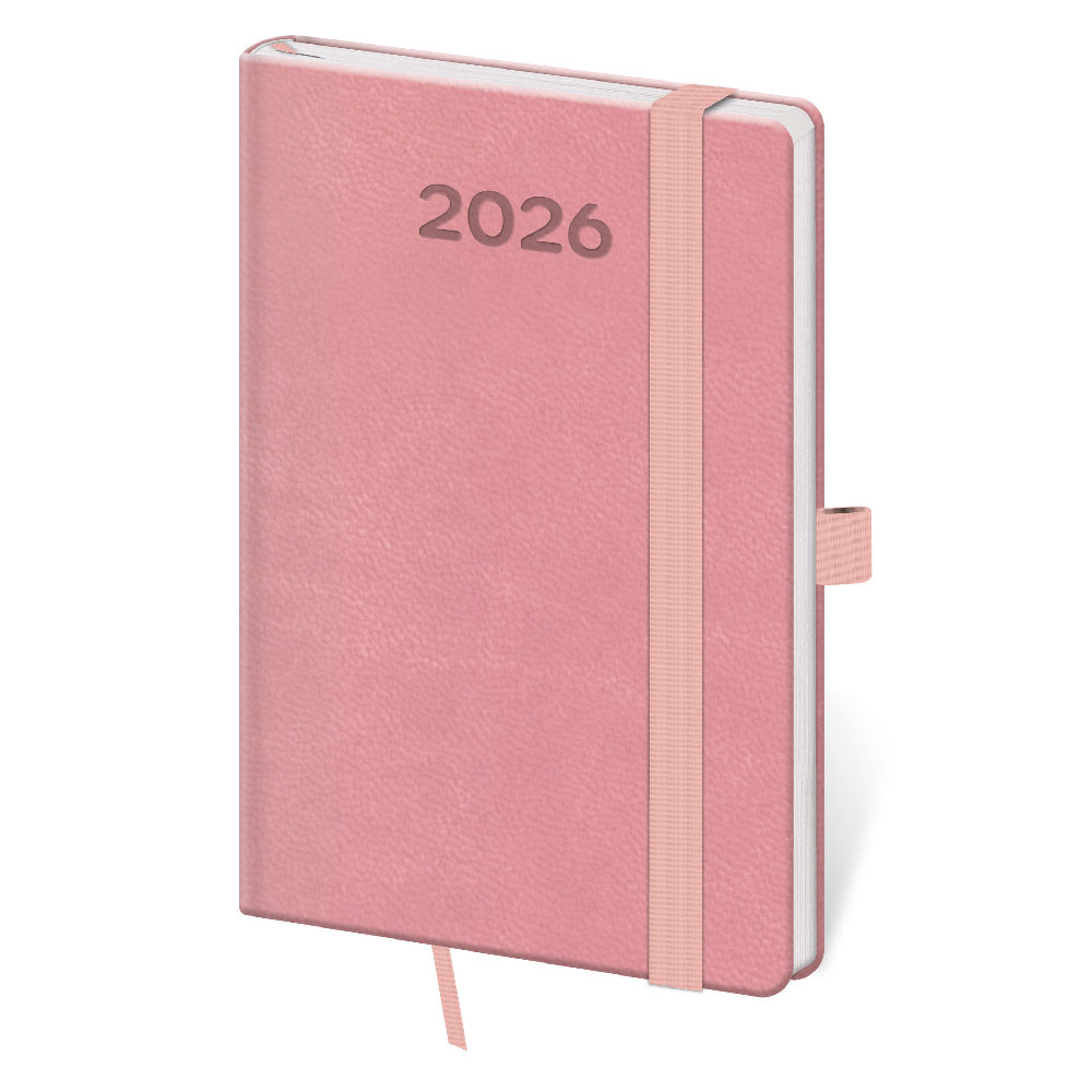 Kalendarz książkowy kieszonkowy tygodniowy 2026 Print Pop - różowy