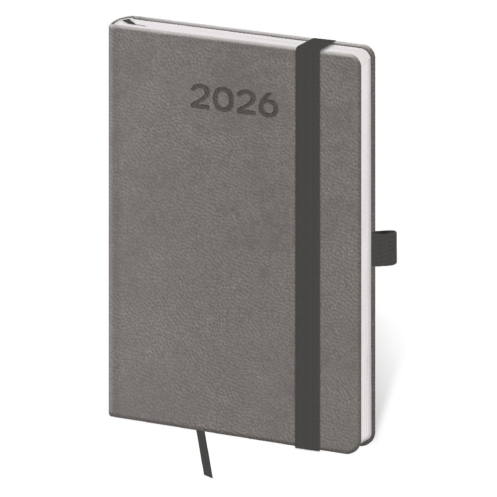 Kalendarz książkowy kieszonkowy tygodniowy 2026 Print Pop - szary