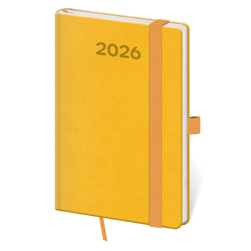 Kalendarz książkowy kieszonkowy tygodniowy 2026 Print Pop - żółty