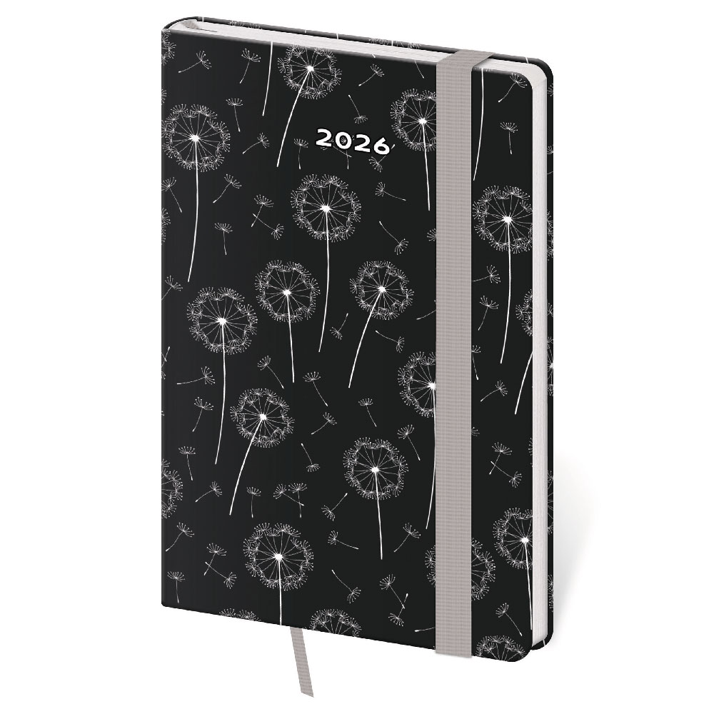 Kalendarz książkowy kieszonkowy tygodniowy 2026 Vario - Dandelion z gumką