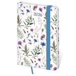 Kalendarz książkowy kieszonkowy tygodniowy 2026 Vario - Wildflowers z gumką