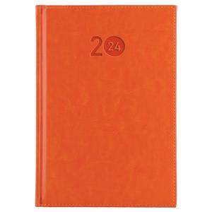 Kalendarz książkowy LIBRA dzienny A5 2024 czeski - pomarańczowy