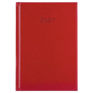 Kalendarz książkowy LIBRA tygodniowy A5 2027 czeski - czerwony