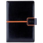 Kalendarz książkowy MAGNETIC dzienny A5 2027 słowacki?? - czarny/pomarańczowy