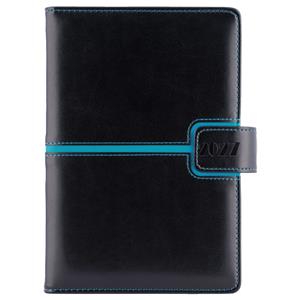 Kalendarz książkowy MAGNETIC tygodniowy A5 2027 polski - czarny/turkusowy