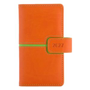 Kalendarz książkowy MAGNETIC tygodniowy kieszonkowy 2027 czeski - pomarańczowy/zielony