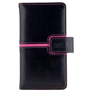 Kalendarz książkowy MAGNETIC tygodniowy kieszonkowy 2027 polski - czarny/różowy