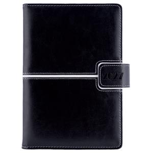 Kalendarz książkowy MAGNETIC tygodniowy z notesem A5 2027 CZ/SK - czarny/biały