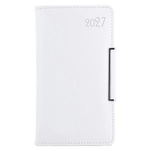 Kalendarz książkowy METALIC tygodniowy kieszonkowy 2027 słowacki?? - biały
