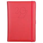 Kalendarz książkowy POLY dzienny A5 2027 czeski - czerwony