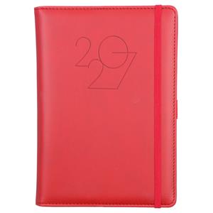 Kalendarz książkowy POLY dzienny A5 2027 polski - czerwony