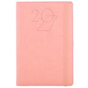 Kalendarz książkowy POLY dzienny A5 2027 słowacki - jasnoróżowy