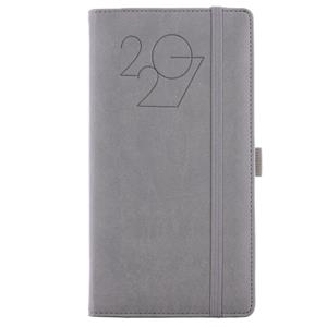 Kalendarz książkowy POLY tygodniowy kieszonkowy 2027 czeski - szary