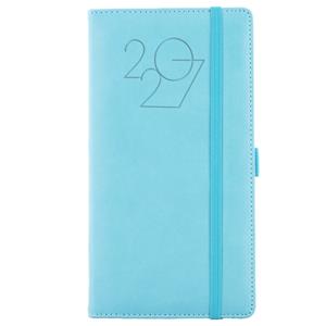 Kalendarz książkowy POLY tygodniowy kieszonkowy 2027 polski - jasnoniebieski