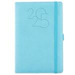 Kalendarz książkowy POLY tygodniowy z notesem A5 2025 CZ/SK - jasnoniebieski