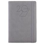 Kalendarz książkowy POLY tygodniowy z notesem A5 2027 CZ/SK - szary