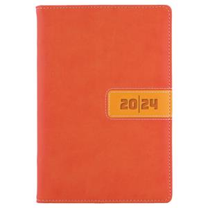 Kalendarz książkowy RIGA tygodniowy B6 2024 CZ/SK - pomarańczowy