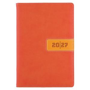 Kalendarz książkowy RIGA tygodniowy B6 2027 CZ/SK - pomarańczowy